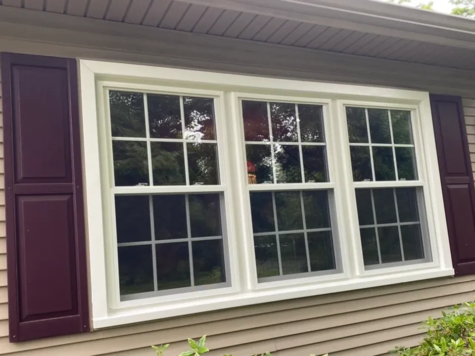 New white double-hung replacement windows installed by Vista Home Improvement